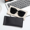 Sightor Sunglass Case, 2 Pcs Soft Eyeglass Cases for Women Portable Squeeze Top Leather Glasses Pouch