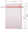 HRX Package 100Pcs Blush Pink Organza Gift Bags, 4 X 6 Inch Candy Mesh Drawstring Bags Jewelry Pouches for Christmas Wedding Baby Shower Party