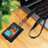 AZEAM Black Lanyard Holder with Metal Clasp, ID Badges Cool Lanyard for Men Women, Long Neck Teacher Lanyard for Card Holder Car Keys, Wallet, Key Chain