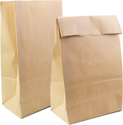 Badenbach 50 Pack 12 Lb Brown Kraft Paper Bags,7" X 4.3" X 12.5",Large Heavy Duty Paper Grocery Bags Kraft Lunch Bags Bread Sandwich Gift Wrapping Bag for Bakery Shopping Party Crafts Projects