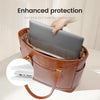 LOVEVOOK Laptop Tote Bag for Women,Vintage Leather Work Tote Bag for Women, 15.6 Inch Computer Briefcase Bag,Waterproof Teacher Business Office