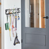 Happyhapi Key Holder for Wall Decorative, Entryway Key Hooks, Wall Mounted Key Rack with 5 Hooks, Metal Wire Mesh Basket Mail Holder, 9.8”Lx2.1”Wx4.1”H