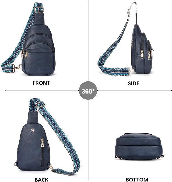 BOSTANTEN Small Sling Bag for Women Leather Crossbody Bags Fanny Pack Chest Bag for Travel