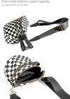 Spacious Checkered Nylon Crossbody Bag Bum Bag Checkered Handbags Wallets for Women