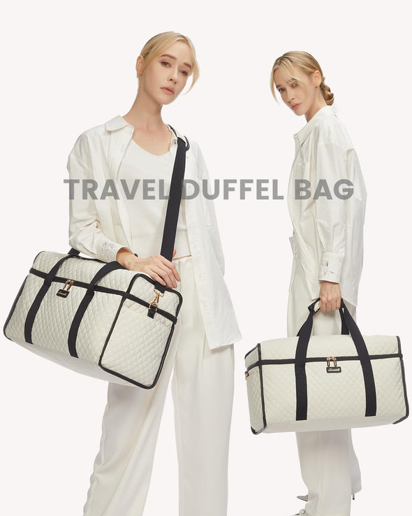 LOVEVOOK Travel Duffle Bag, Weekender Bags for Women, Carry on Duffel Bags for Airplanes, Overnight Bag with Toiletry Bag, Hospital Bag for Labor and Delivery, Yoga Gym Bag with Wet Pocket, 3Pcs Set
