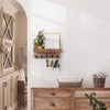 Decorative Key Holder for Wall - Rustic Key Hooks with Shelf and Mail Organizer Wall Mount for Farmhouse Wall Decor Living Room - Home Essentials for New Home (Retro Brown, 3.54" D X 10" W X 7.28" H)