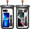 Lanhiem 10.5" Large Waterproof Phone Pouch, 2 Pack Universal IPX8 Waterproof Dry Bag with Lanyard for Iphone 16 15 14 Pro Max, Samsung Galaxy S25 S24 S23 Ultra, S24 FE, Pixel 9A 8 Pro, Black+Black