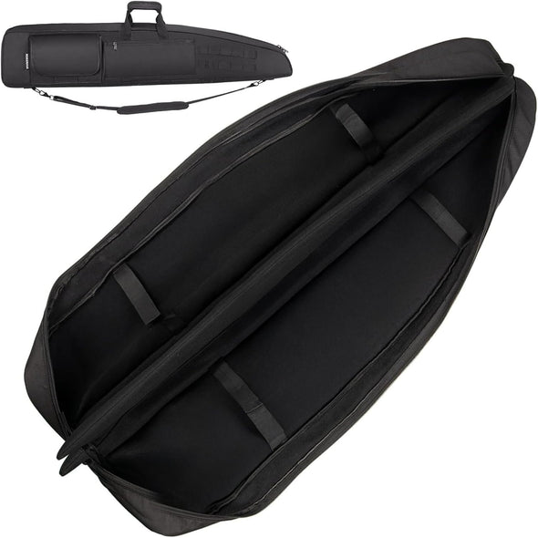 Soft Double Shotgun Rifle Case 38” 42” 44” 46" 52" Long Gun Bag W/Padded Handle - Adjustable Sling Dual Lockable Zippers, Multiple Magazine Holder Pouches Outdoor Tactical Accessory Bags