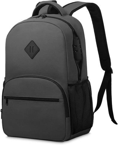 OZCHIN Backpack with Combination Lock, Double Sealed Zipper Classics Carbon Lined Travel Backpack Great Gifts for Men Women (Black)