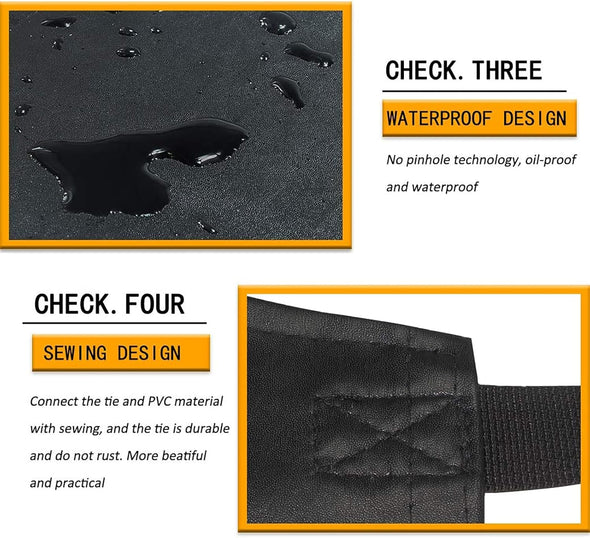 Homsolver 2 Pack Waterproof Rubber Vinyl Apron for Unisex Adult, Lightweight Chemical Resistant Industrial Work Apron