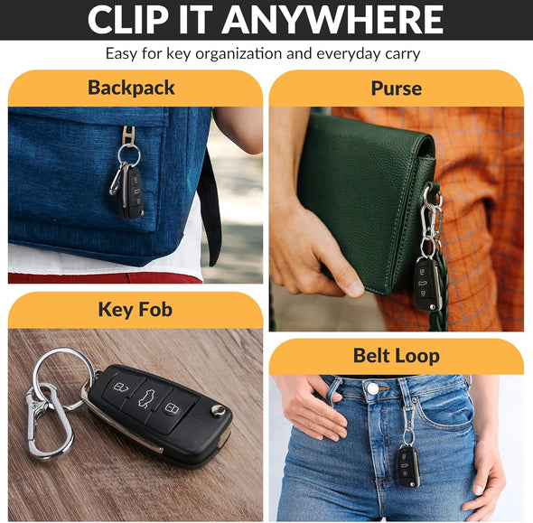 Rainspire Key Ring Keychain Keyrings Key Chain Holder Clip Key Organizer Key Chain Ring for Men and Women, 3 Pack, Silver