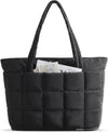 BAGSMART Expandable Tote Bag for Women, Zipper Puffer Work Tote with Water-Resistant Quilted, Nurse and Carry-On Travel Bag
