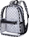 Clear Mini Backpack for Stadium Events 12X12X6 Small Transparent Backpacks Plastic See through Clear Bag for Concerts Work Festival Security Travel