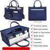 Tote Bag for Women with Compartments,Large Canvas Tote Women'S Purse Crossbody Bags Work Laptop Book Bag Satchels Handbags