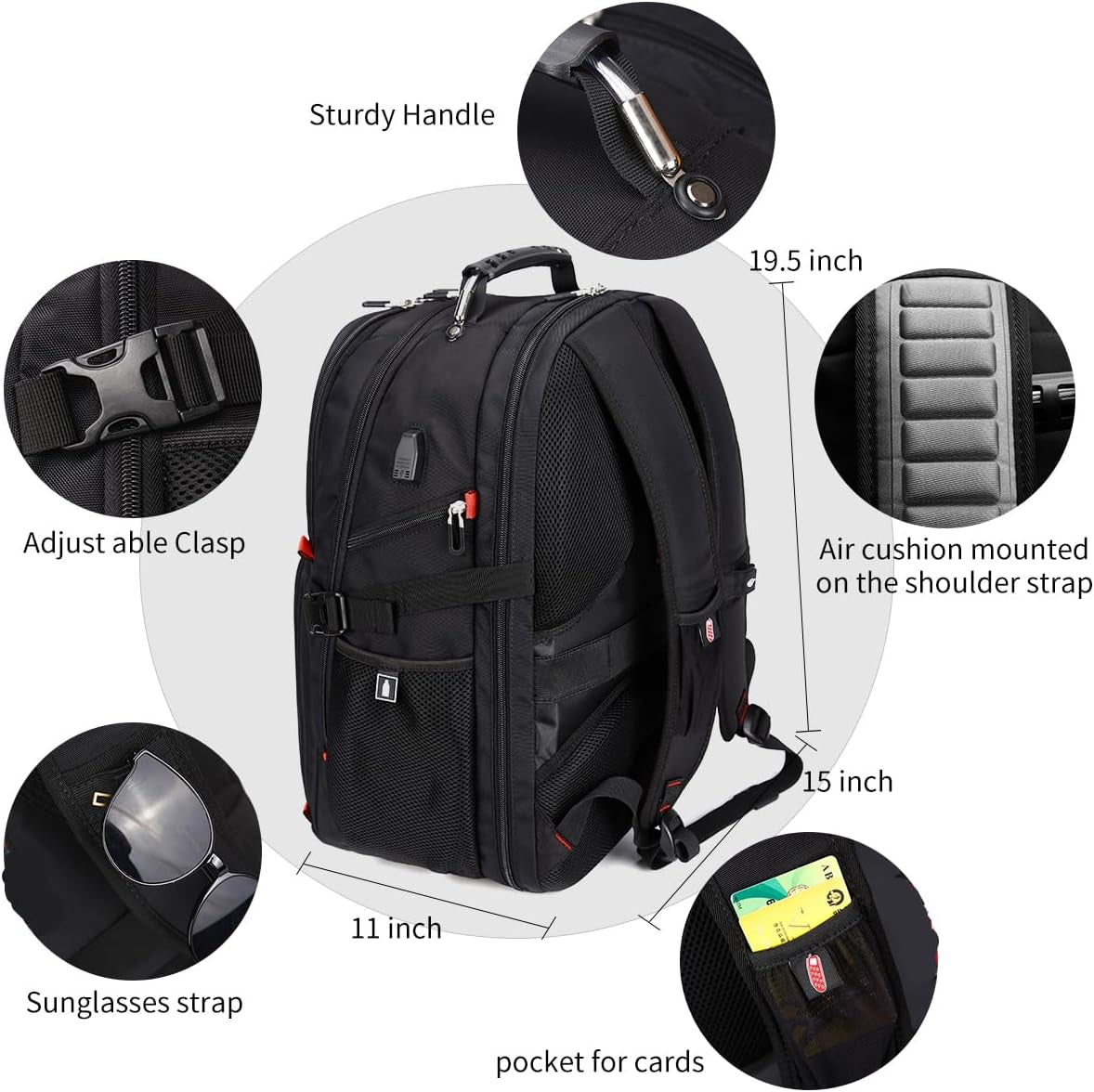 SHRRADOO Travel Laptop Backpack