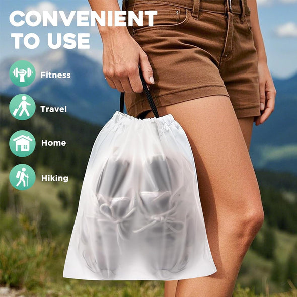 Transparent Shoe Bags for Travel 22 Pack Large Clear Shoe Organizers Pouch with Rope Portable Drawstring Storage Bag for Men & Women