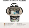 LOVEVOOK Diaper Bag Backpack, Baby Bag with Changing Station, Large Diaper Backpack for Mom Dads, Waterproof Mommy Bag for Boy and Girl, Travel Essential Baby Shower, Black-Beige