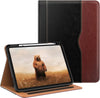 OKP Case for Ipad A16 11Th Generation 2025 / 10Th Gen Case 2022, for 11 Inch / 10.9 Inch Ipad Multi-Angle Viewing PU Leather Stand Cover with Pencil Holder & Pocket, Auto Sleep/Wake, Black Brown