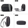 BOSTANTEN Quilted Crossbody Bags for Women Vegan Leather Purses Small Shoulder Handbags with Wide Strap