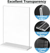 Maxgear Acrylic Sign Holder 8.5X11 Inches 2 Pack, Double Sided Clear Display Stand Table Top Paper Holder, Vertical Menu Flyer Stand, Plastic Frame for Stores, Restaurants, Hotels, Office