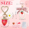 2Pcs Strawberry Keychain Charm Cute Bag Charms Flower Daisy Pearl Bow Keychain Strawberry Gift for Women