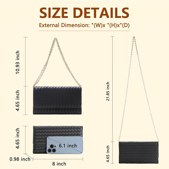 U+U Crossbody Bags for Women, Handbags Cell Phone Wallet Small Purse with Credit Card Slots and Removebale Chain