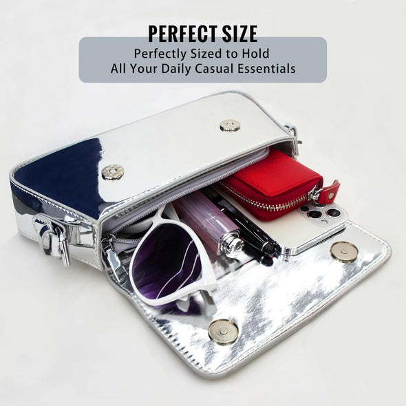 Evening Y2K Silver Hobo Purse Women Sparkly Silver Purse Satchel Metallic Tote Handbag Clutch Shoulder Bag 2024