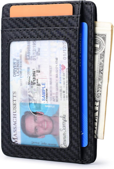 Buffway Slim Minimalist Front Pocket RFID Blocking Leather Wallets for Men and Women