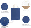 Bagdream Gift Bags 10X5X13 25Pcs Kraft Paper Shopping Bags with Handles, for Gifts, Business, Merchandise, Retail, Birthday Party Favor, Navy Blue Recycled Paper Sacks