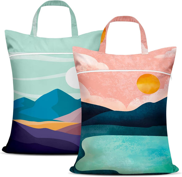 2 Pcs Large Travel Laundry Bags - Waterproof with Handle, Washable Dirty Clothes Bags for Travel, Wet/Dry, Gym, Swimming Pool & College Dorm