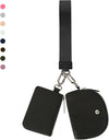 Keychain Wallet Wristlet Wallets for Women Mini Zip Dual Pouch Wristlet