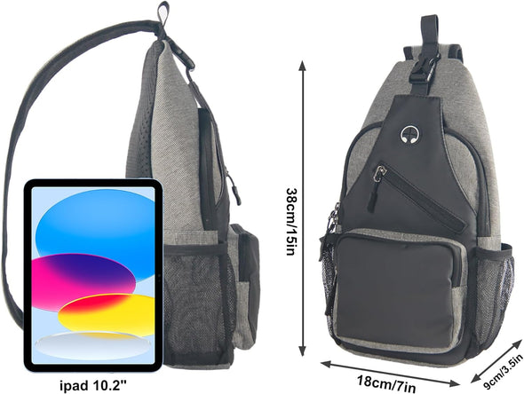 Crossbody Sling Bag for Men with Adjustable Shoulder Strap Shoulder Backpack Chest Bag Travel Hiking Daypacks