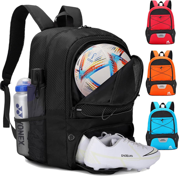 Soccer Bag-Soccer Backpack&Backpack For&Football Volleyball& Basketball,With Ball Compartment and Training Package