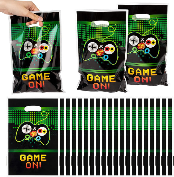 PANTIDE Video Games Party Favor Bags, Game on Plastic Loot Gifts Bags, Gaming Goody Candy Treat Bags for Video Game Themed Birthday Party Supplies Decorations, Set of 50