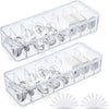Tatuo 2 Pcs Cable Organizer with 20 Wire Ties,Clear Plastic Cord Charger Storage Box with Clear Lid for Home Office Desk Organization and Accessories