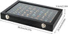 Ring Display Case Organizer Box with Transparent Lid, 100 Slots Ring Storage Display Box Case Tray Holder PU Leather Black