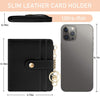 Black Rfid Ladies Wallet, Small Slim Thin Compact Credit Card Women Wallet, PU Leather Bifold Cash Zipper Coin Pocket ID Window for Female