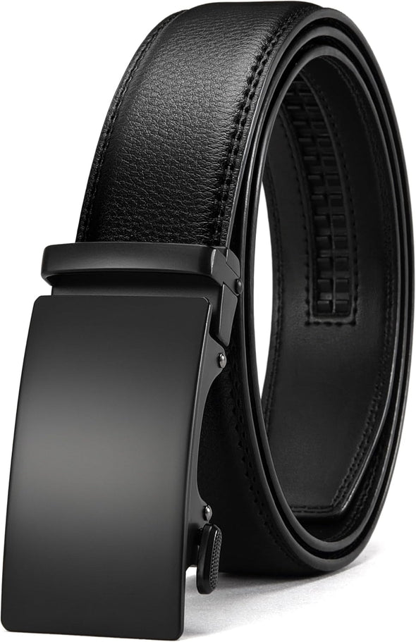 CHAOREN Mens Belt - Mens Ratchet Belt Leather 1 3/8" for Dress Pant - Micro Adjustable Belt Fit Everywhere