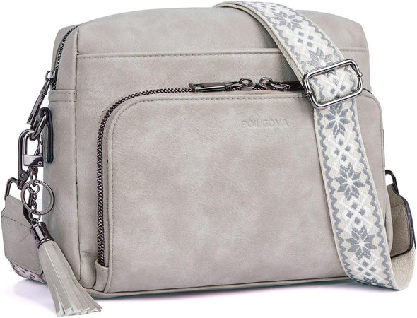POIUGOYA Crossbody Purses for Women Trendy,Vegan Leather Medium Crossbody Bag,Women'S Crossbody Travel Purse Built in Wallet