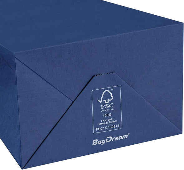 Bagdream Small Gift Bags 25Pcs 5.25X3X8 Navy Blue Paper Bags with Handles, Kraft Paper Sacks for Small Gifts, Birthday, Wedding Party Favor, Retail, Merchandise