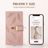 Women'S Long Leaf Bifold Wallet Leather Card Holder Purse Zipper Buckle Elegant Clutch Wallet Handbag for Women - Pink