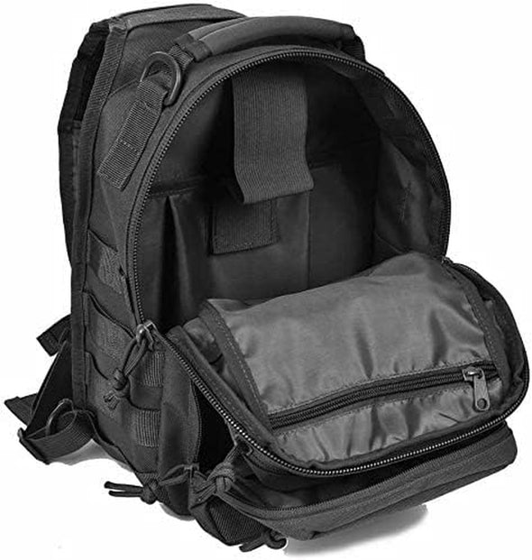REEBOW GEAR Tactical Sling Backpack Rover Shoulder Sling Pack (Black)