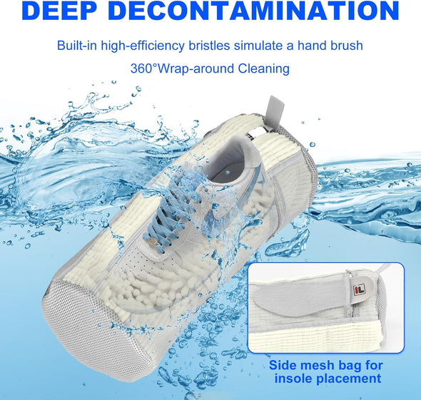 Shoe Washing Bags for Washing Machine – Durable Shoe Washing Machine Bags for All Shoe Types Sizes (Large White 2PCS）