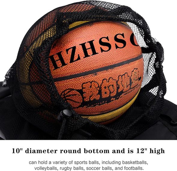 Single Mesh Ball Bag,Volleyball Bag with Zipper Pocket,Soccer Ball Bag,Basketball Bag with Quick Release Buckle Fits All Kinds of Backpacks, Can Be Used to Carry Basketball, Football and Volleyball