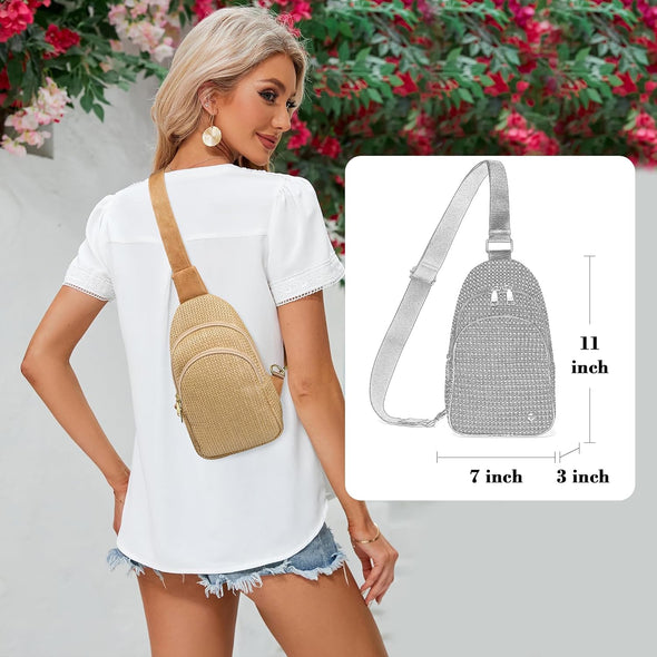 INICAT Summer Straw Bag Small Sling Beach Bag Crossbody Bags Rattan Woven Purses for Women 2025