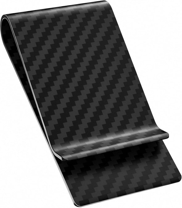 Travelambo Carbon Fiber Money Clip Front Pocket Wallet Minimalist Wallet Slim Wallet Credit Card Holder