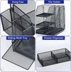 Desk Organizer, File Organizer for Desk with 2-Tier Paper Letter Tray, Drawer and 2 Pen Holder, Mesh Desktop Organization with Magazine Holder for Office Supplies