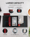 Mens Wallet Card Holder - Smart Wallet for Men, Pop up Card Case, Top Grain Leather, RFID Blocking, Slim, Minimalist, Ultra-Thin, Front Pocket, 12 Card Capacity | ID Window | Cash Slot (Carbon Fiber)
