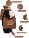 Purses for Women 3PCS, Crossbody Bags Set Large Leather Purse Shoulder Handbags with Wallet Adjustable Straps for Ladies Tote