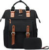 LOVEVOOK Laptop Backpack for Women Work Travel Backpack Purse, Commuter Business Computer Bag Teacher Nurse Bags, College School Backpack Student Bookbag with Multi-Pockets, 15.6 Inch, Black-Brown